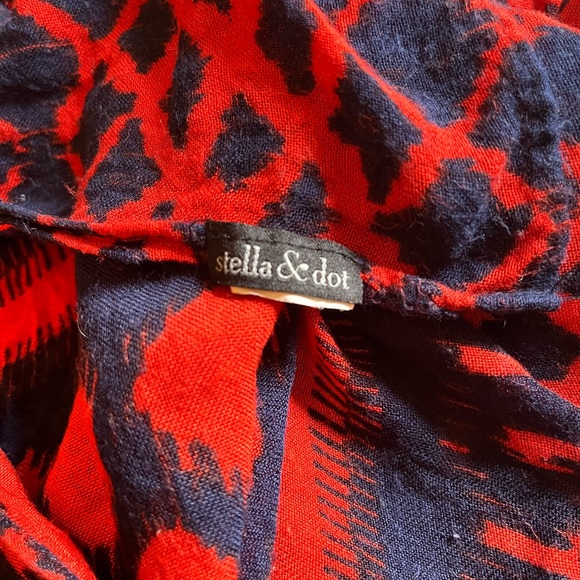 Stella & Dot navy and red patterned scarf - Picture 2 of 4
